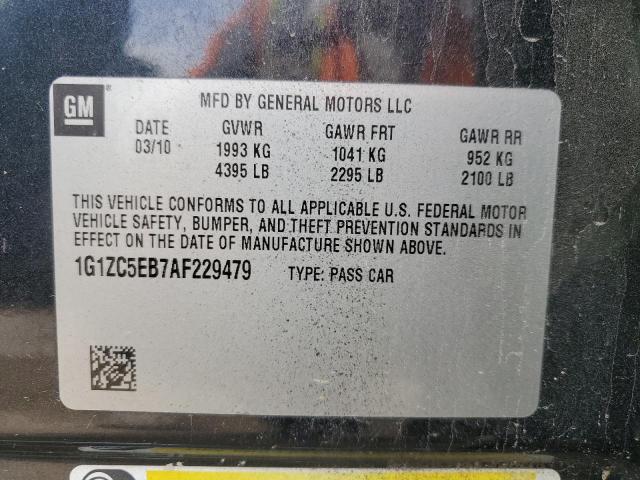 1G1ZC5EB7AF229479 - 2010 CHEVROLET MALIBU 1LT BLACK photo 12