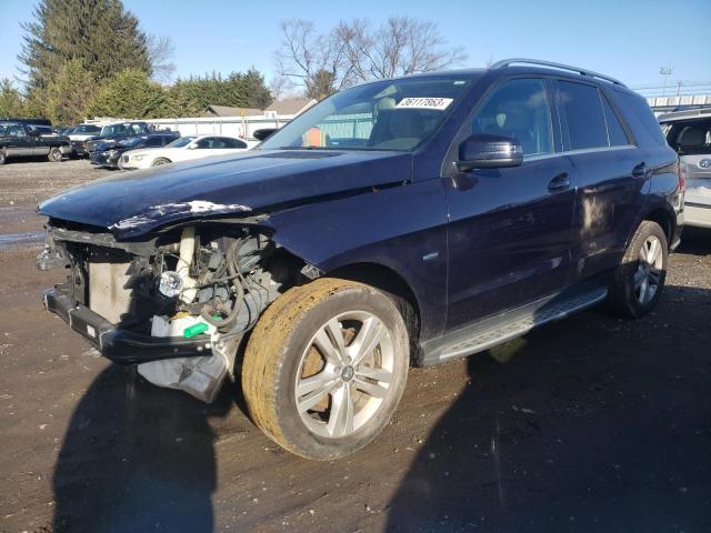 4JGDA5HB8CA078411 - 2012 MERCEDES-BENZ ML 350 4MATIC BLACK photo 1