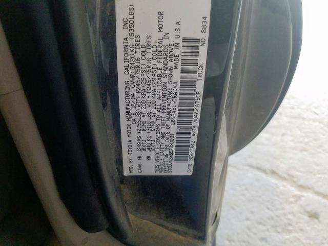 5TEUU42N55Z030091 - 2005 TOYOTA TACOMA ACCESS CAB  ფოტო 10