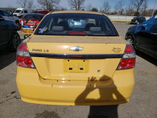 KL1TD566X7B047648 - 2007 CHEVROLET AVEO BASE YELLOW photo 6