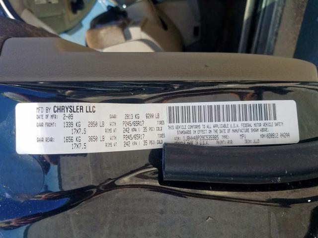 1J8HH48P29C535985 - 2009 JEEP COMMANDER SPORT  ფოტო 10