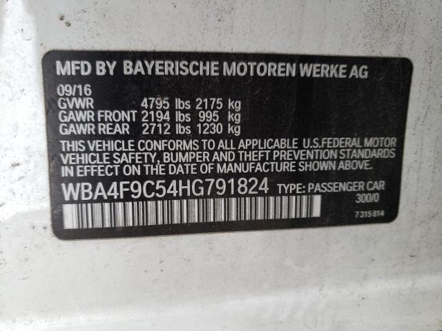 WBA4F9C54HG791824 - 2017 BMW 430XI GRAN WHITE photo 12