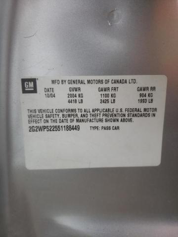 2G2WP522551188449 - 2005 PONTIAC GRAND PRIX 银色 照片 12