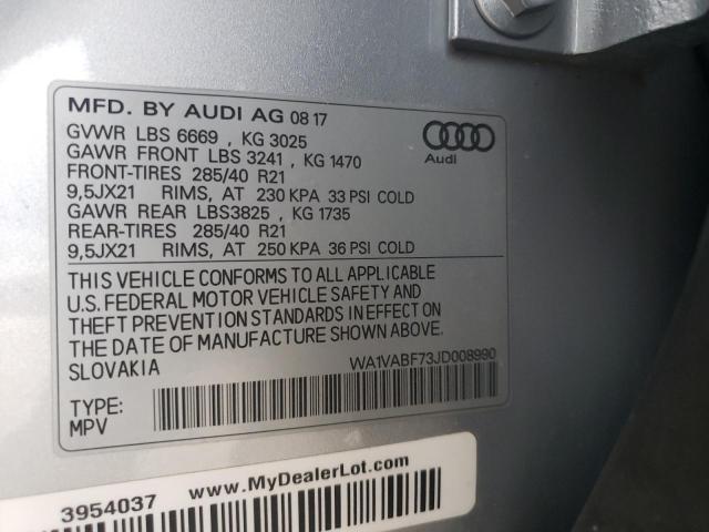 WA1VABF73JD008990 - 2018 AUDI Q7 PRESTIGE SILVER photo 13