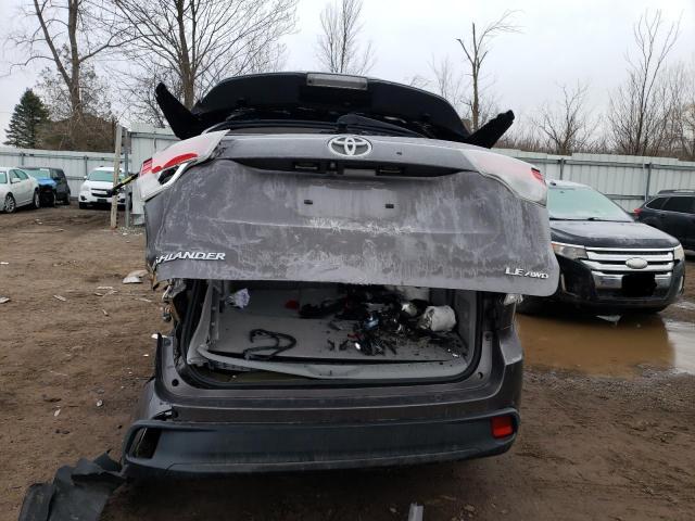 5TDBKRFH9FS137366 - 2015 TOYOTA HIGHLANDER LE GRAY photo 6