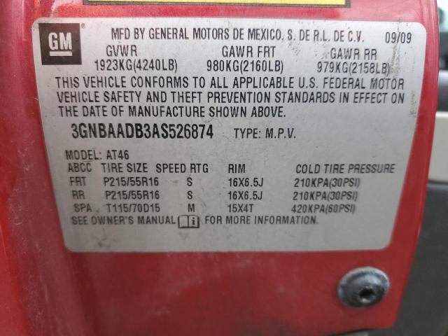 3GNBAADB3AS526874 - 2010 CHEVROLET HHR LS 勃艮第红 照片 12