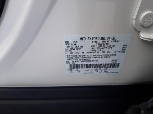 5LM5J7WC1NGL04703 - 2022 LINCOLN AVIATOR RESERVE WHITE photo 13