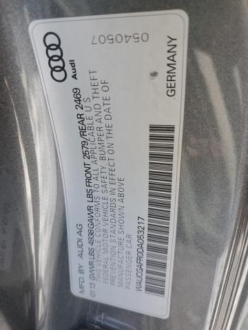 WAUCGAFR0DA053217 - 2013 AUDI S5 PREMIUM PLUS 灰色 照片 13