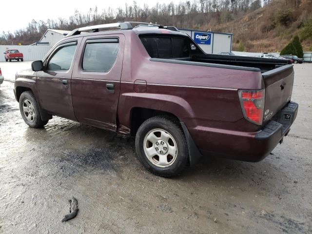 5FPYK1F27DB015315 - 2013 HONDA RIDGELINE RT BURGUNDY photo 2