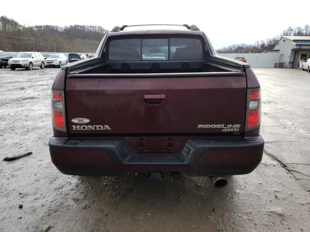 5FPYK1F27DB015315 - 2013 HONDA RIDGELINE RT BURGUNDY photo 6