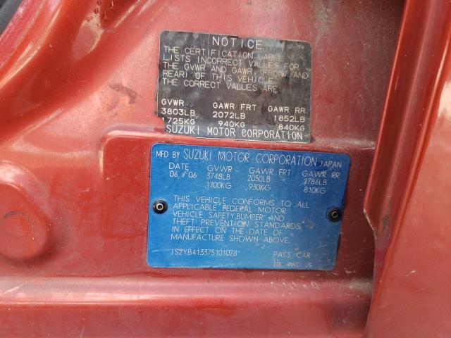 JS2YB413375101078 - 2007 SUZUKI SX4 ORANGE photo 13