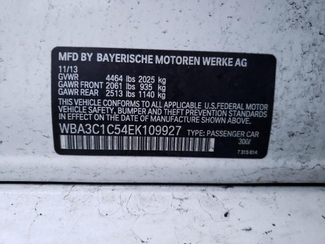 WBA3C1C54EK109927 - 2014 BMW 328 I SULEV WHITE photo 12