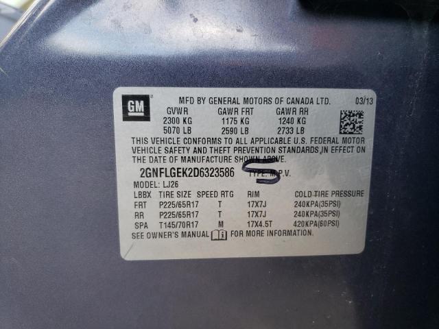 2GNFLGEK2D6323586 - 2013 CHEVROLET EQUINOX LTZ BLUE photo 13