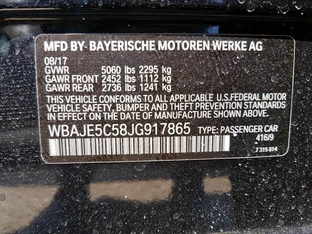 WBAJE5C58JG917865 - 2018 BMW 540 I  photo 10