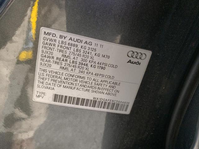 WA1DGAFE9CD004836 - 2012 AUDI Q7 PRESTIGE GRAY photo 12