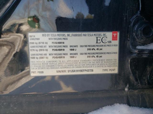5YJSA1H19EFP43726 - 2014 TESLA MODEL S Qara foto 13