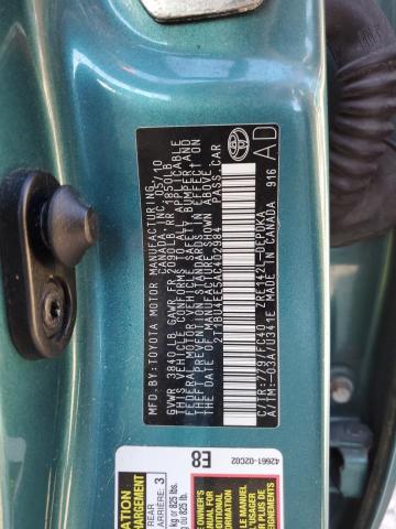 2T1BU4EE5AC402984 - 2010 TOYOTA COROLLA BASE BLUE photo 12