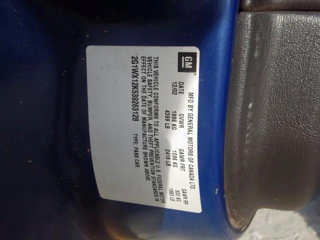 2G1WX12K539263128 - 2003 CHEVROLET MONTE CARLO SS  ფოტო 10