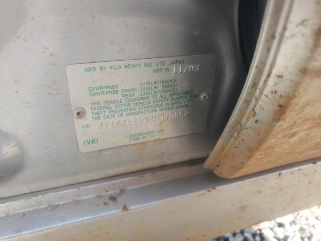 JF1SG656X4H740852 - 2004 SUBARU FORESTER 2.5XS Серебристый фото 12