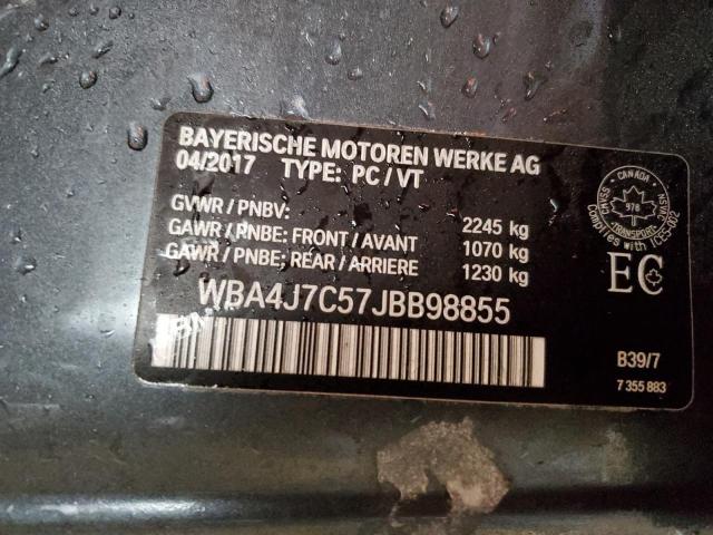 WBA4J7C57JBB98855 - 2018 BMW 440XI GRAN COUPE GRAY photo 12