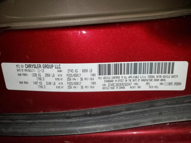 2C4RC1BG3ER232247 - 2014 CHRYSLER TOWN & COU TOURING Qırmızı foto 13