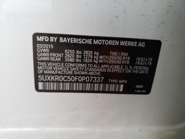 5UXKR0C50F0P07337 - 2015 BMW X5 XDRIVE35I WHITE photo 13