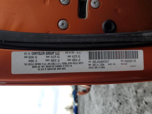 2B3CJ4DG4BH576277 - 2011 DODGE CHALLENGER ORANGE photo 13