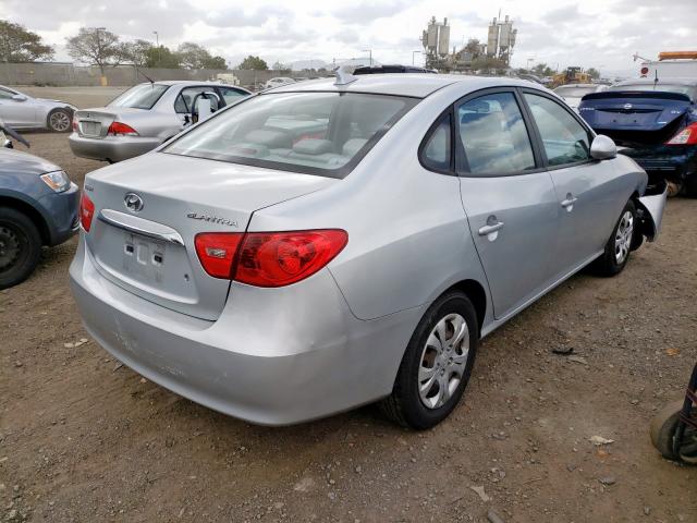 KMHDU4AD6AU142440 - 2010 HYUNDAI ELANTRA BLUE  photo 4