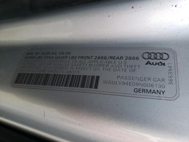 WAULV94E09N006130 - 2009 AUDI A8 4.2 QUA SILVER photo 12