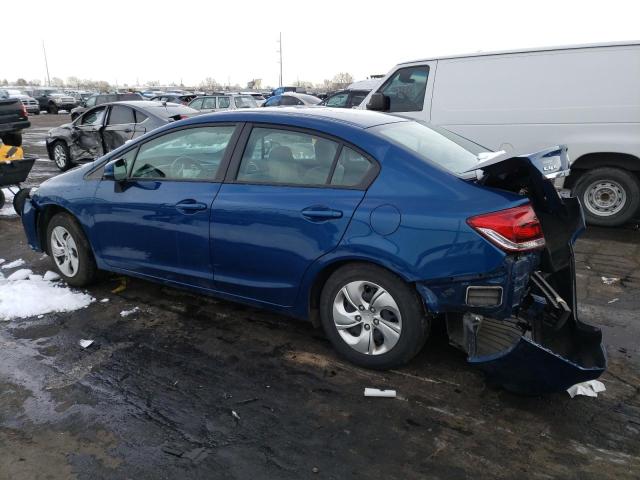 2HGFB2F57DH549541 - 2013 HONDA CIVIC LX BLUE photo 2