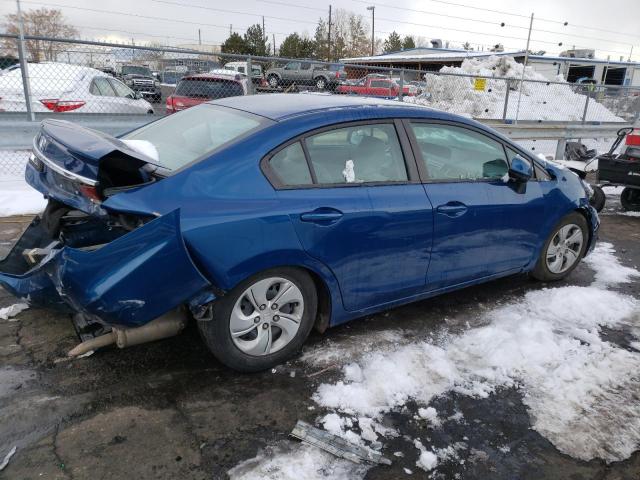 2HGFB2F57DH549541 - 2013 HONDA CIVIC LX BLUE photo 3