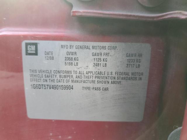 1G6DT57V490159904 - 2009 CADILLAC CTS HI FEATURE V6 RED photo 12