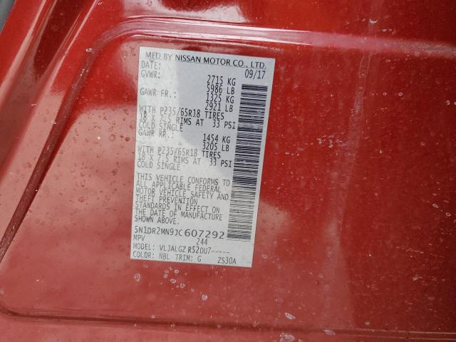 5N1DR2MN9JC607292 - 2018 NISSAN PATHFINDER S RED photo 13