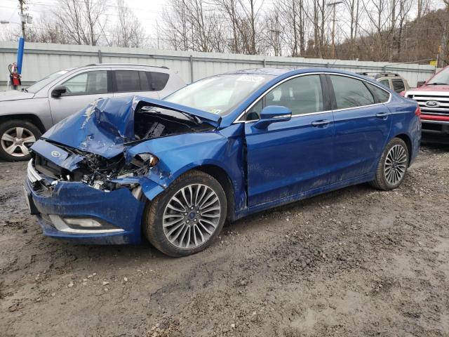 3FA6P0D9XJR241554 - 2018 FORD FUSION TITANIUM/PLATINUM BLUE photo 1