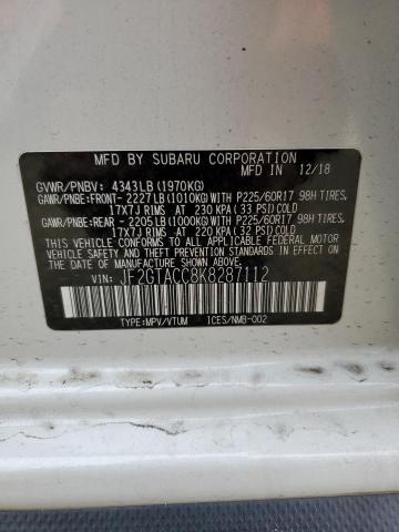 JF2GTACC8K8287112 - 2019 SUBARU CROSSTREK PREMIUM Սպիտակ լուսանկար 13