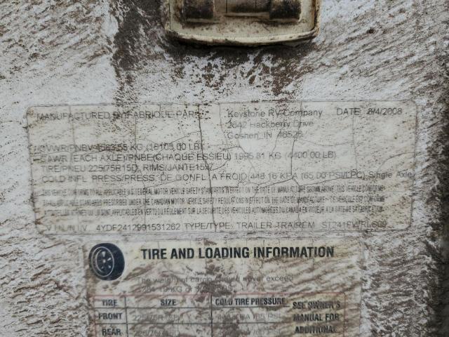 4YDF2412991531262 - 2009 KEYSTONE SPRINTER WHITE photo 10