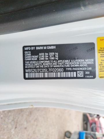 WBS2U7C05L7F02060 - 2020 BMW M2 COMPETI WHITE photo 12