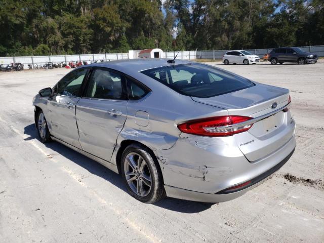 3FA6P0LU6JR235451 - 2018 FORD FUSION SE HYBRID SILVER photo 2