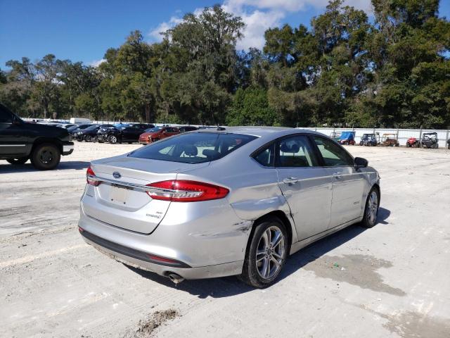 3FA6P0LU6JR235451 - 2018 FORD FUSION SE HYBRID SILVER photo 3