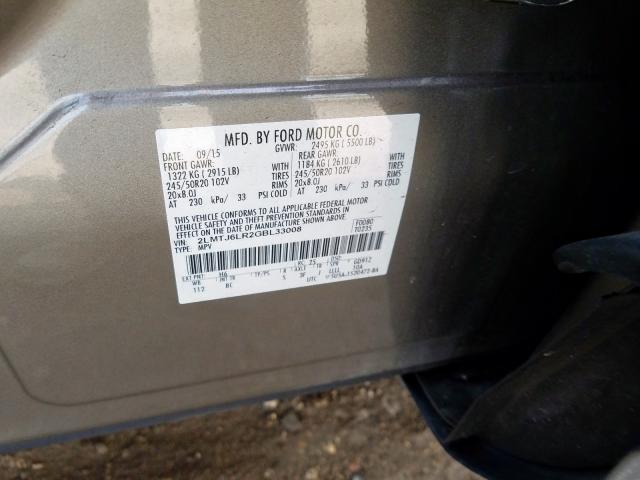 2LMTJ6LR2GBL33008 - 2016 LINCOLN MKX RESERVE  ფოტო 10