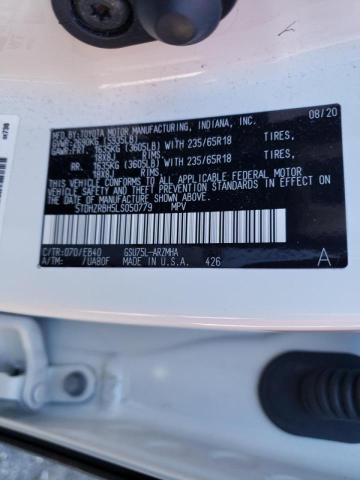 5TDHZRBH5LS050779 - 2020 TOYOTA HIGHLANDER XLE Blanc photo 13