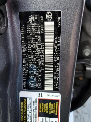 4T1BK1EBXEU090756 - 2014 TOYOTA AVALON BASE 灰色 照片 12