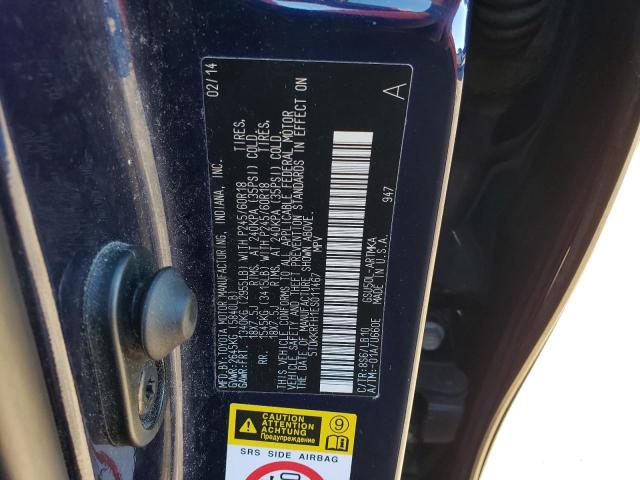 5TDKKRFH1ES011467 - 2014 TOYOTA HIGHLANDER XLE ლურჯი ფოტო 13