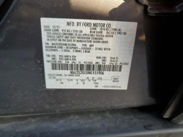 MAJ3S2GEXMC455906 - 2021 FORD ECOSPORT SE CHARCOAL photo 13