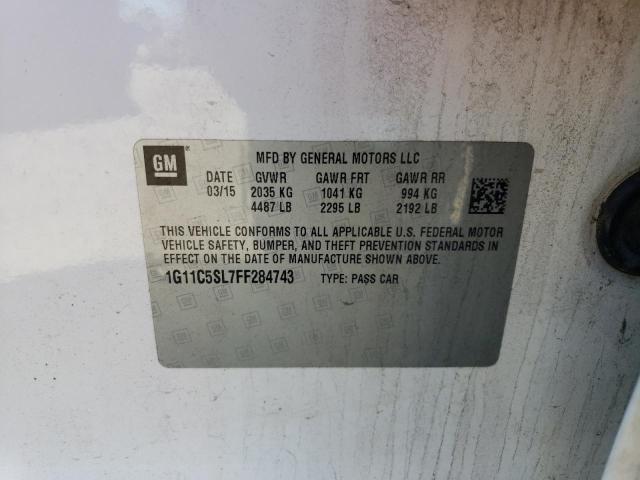 1G11C5SL7FF284743 - 2015 CHEVROLET MALIBU 1LT WHITE photo 12