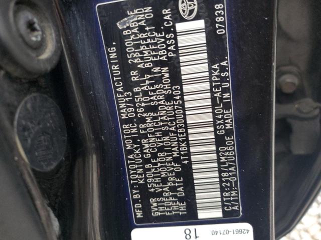 4T1BK1EB3DU075403 - 2013 TOYOTA AVALON BASE Qara foto 12