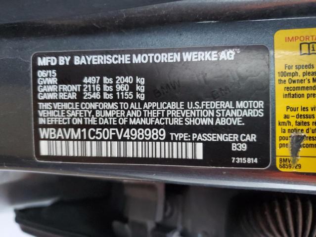 WBAVM1C50FV498989 - 2015 BMW X1 SDRIVE28I CHARCOAL photo 13