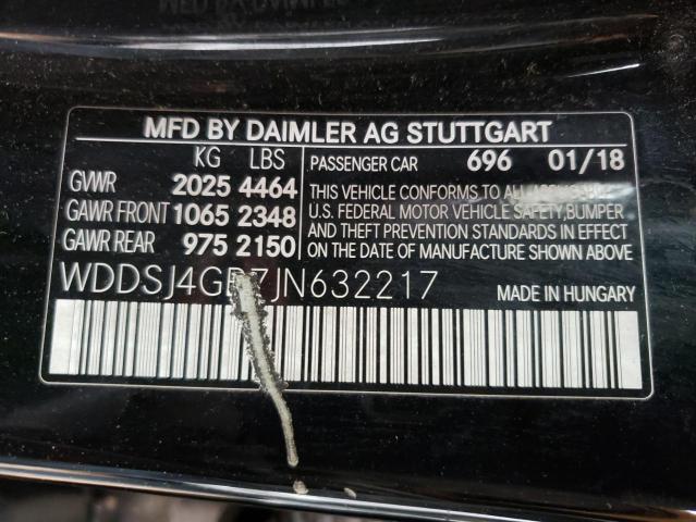 WDDSJ4GB7JN632217 - 2018 MERCEDES-BENZ CLA 250 4MATIC BLACK photo 13