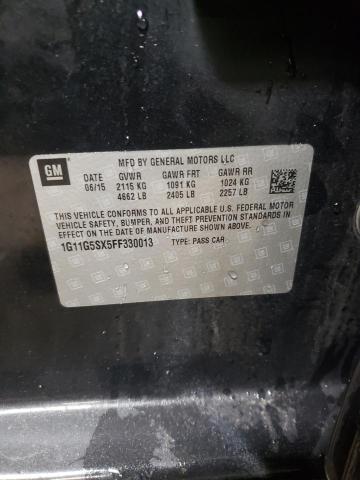 1G11G5SX5FF330013 - 2015 CHEVROLET MALIBU LTZ შავი ფოტო 12