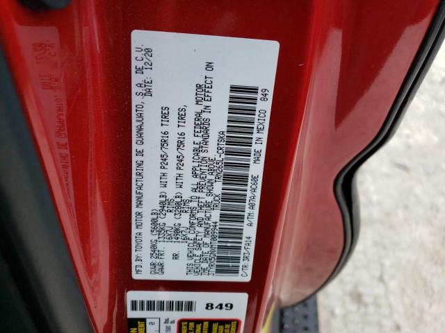 3TYRX5GNXMT009944 - 2021 TOYOTA TACOMA ACCESS CAB წითელი ფოტო 13